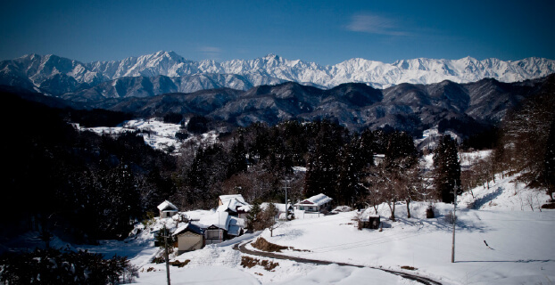 小川村冬の風景
