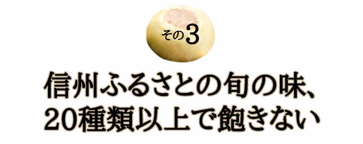 信州ふるさとの旬の味、20種類以上で飽きない